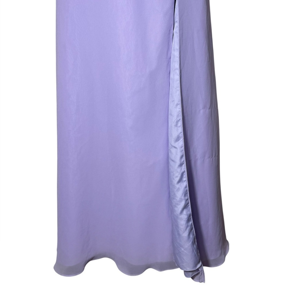 Azazie Mady purple chiffon women maxi Dress size A8 - Picture 8 of 16